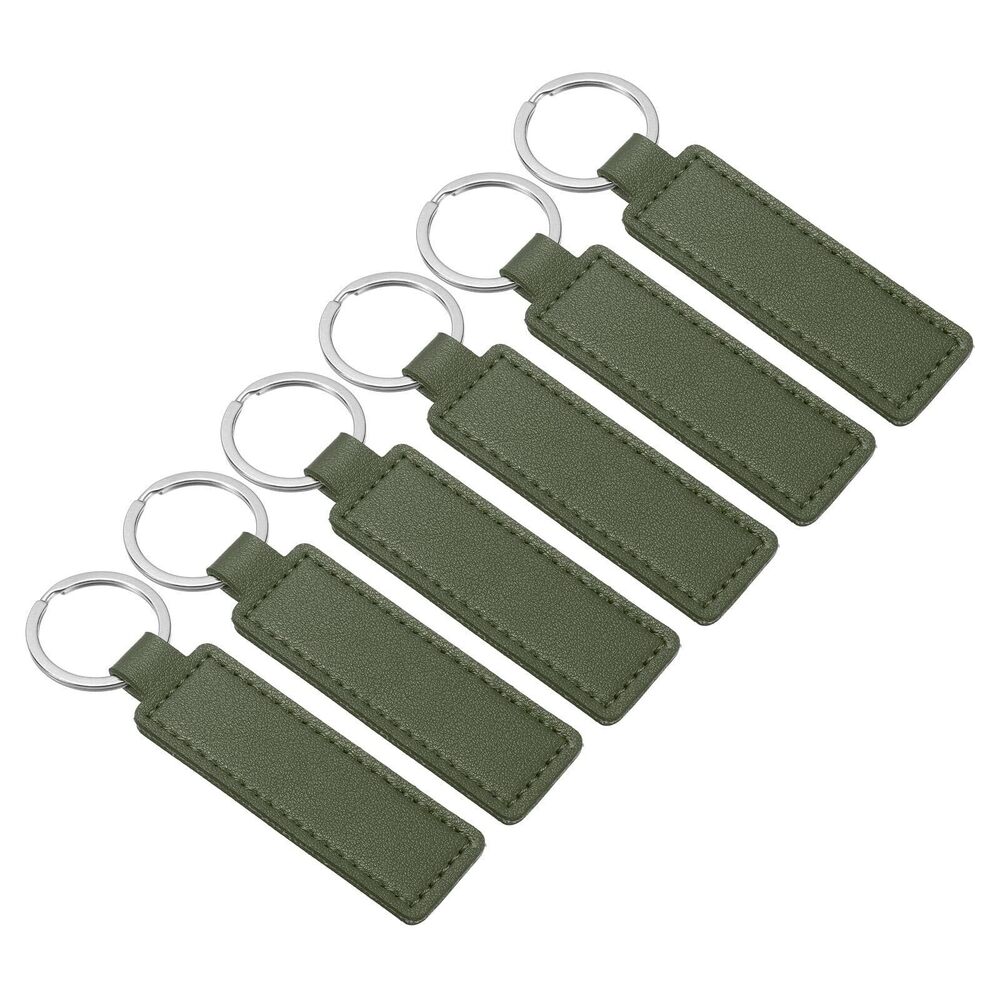 1659 Sublimation Keychain Blanks, 6 Pack PU Leather Keychain Blanks Key Fob
